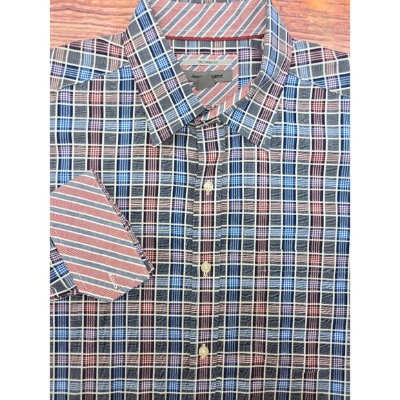 Johnston & Murphy Mens Tailored Fit Plaid Shirt XL - Picture 4 of 8